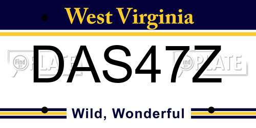 DAS47Z West Virginia License Plate