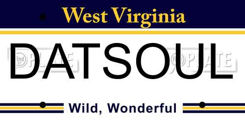 DATSOUL West Virginia License Plate