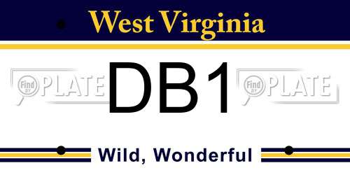 DB1 West Virginia License Plate