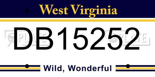 DB15252 West Virginia License Plate