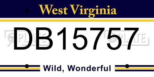 DB15757 West Virginia License Plate