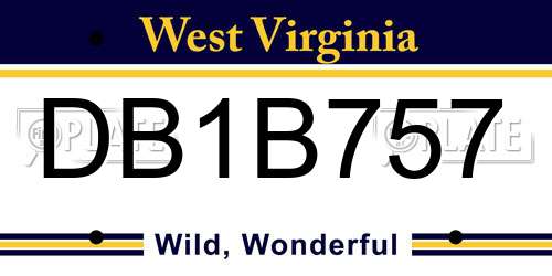 DB1B757 West Virginia License Plate