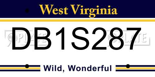 DB1S287 West Virginia License Plate