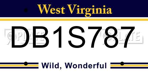 DB1S787 West Virginia License Plate