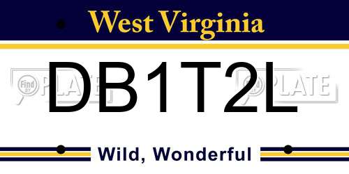 DB1T2L West Virginia License Plate