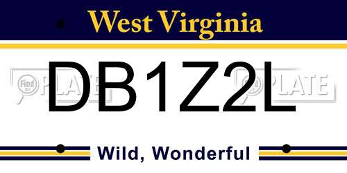 DB1Z2L West Virginia License Plate