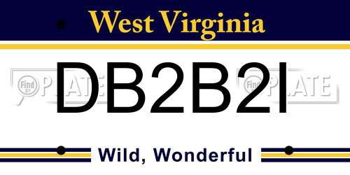 DB2B2I West Virginia License Plate