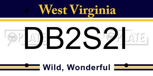 DB2S2I West Virginia License Plate