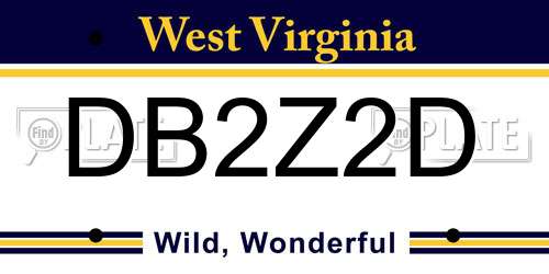 DB2Z2D West Virginia License Plate