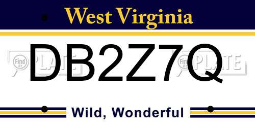 DB2Z7Q West Virginia License Plate