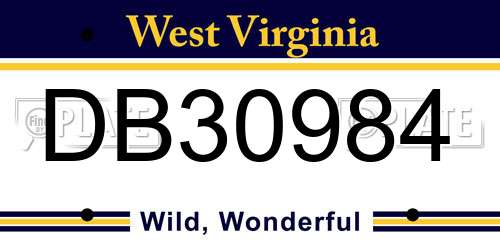 DB30984 West Virginia License Plate
