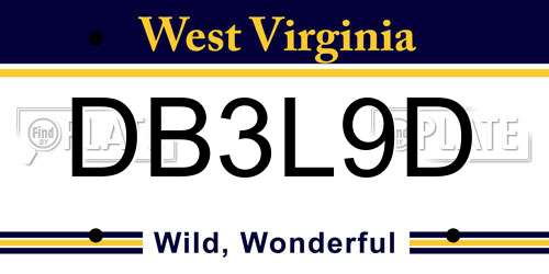 DB3L9D West Virginia License Plate