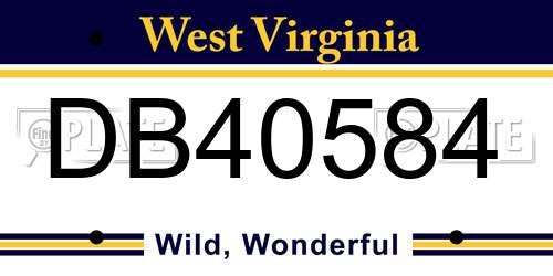 DB40584 West Virginia License Plate