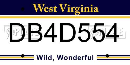 DB4D554 West Virginia License Plate