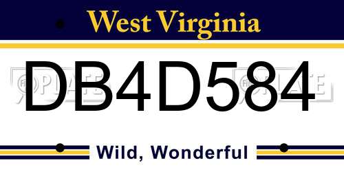 DB4D584 West Virginia License Plate