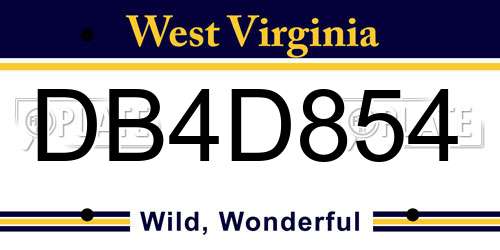 DB4D854 West Virginia License Plate