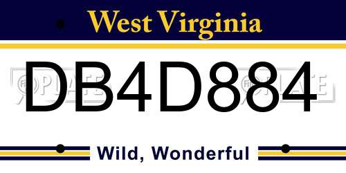DB4D884 West Virginia License Plate