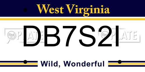 DB7S2I West Virginia License Plate
