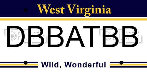 DBBATBB West Virginia License Plate