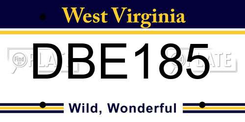 DBE185 West Virginia License Plate