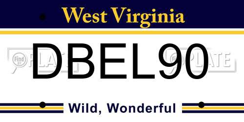 DBEL90 West Virginia License Plate
