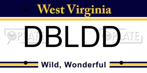DBLDD West Virginia License Plate