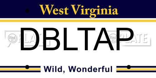 DBLTAP West Virginia License Plate