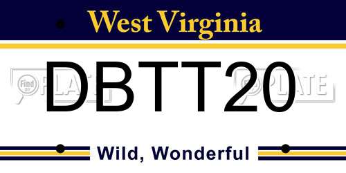 DBTT20 West Virginia License Plate