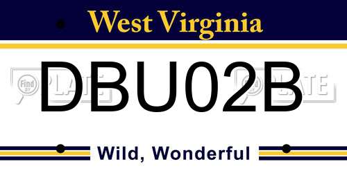 DBU02B West Virginia License Plate
