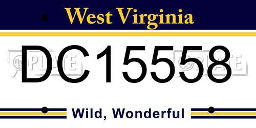 DC15558 West Virginia License Plate
