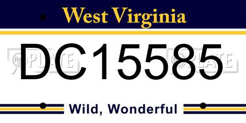 DC15585 West Virginia License Plate