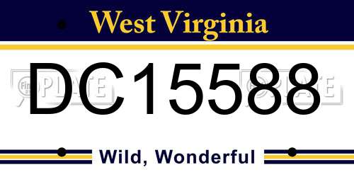 DC15588 West Virginia License Plate