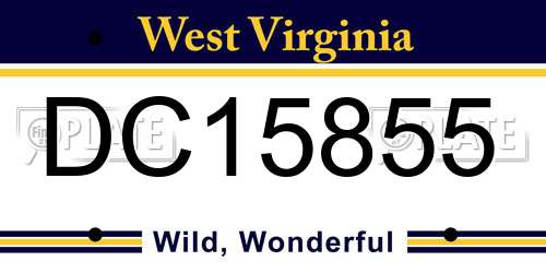 DC15855 West Virginia License Plate