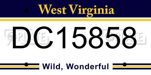 DC15858 West Virginia License Plate