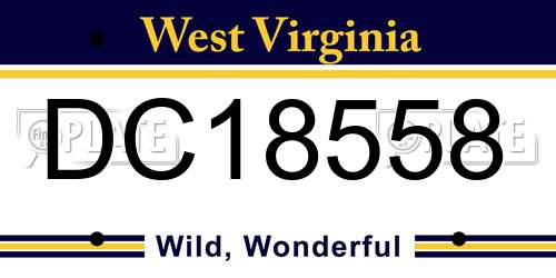DC18558 West Virginia License Plate