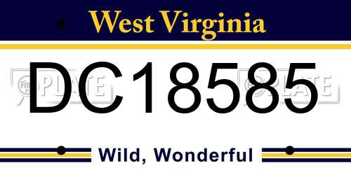 DC18585 West Virginia License Plate
