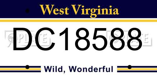 DC18588 West Virginia License Plate