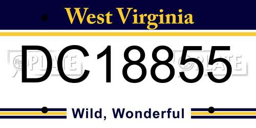 DC18855 West Virginia License Plate