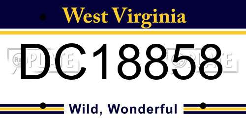 DC18858 West Virginia License Plate