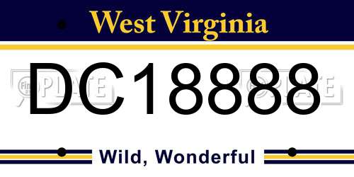 DC18888 West Virginia License Plate