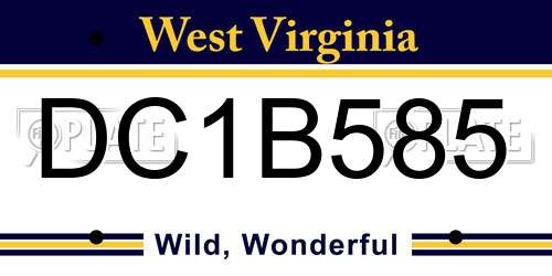 DC1B585 West Virginia License Plate