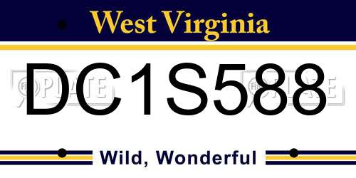 DC1S588 West Virginia License Plate
