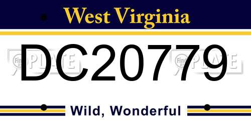 DC20779 West Virginia License Plate