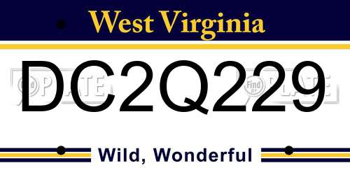 DC2Q229 West Virginia License Plate