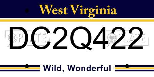 DC2Q422 West Virginia License Plate