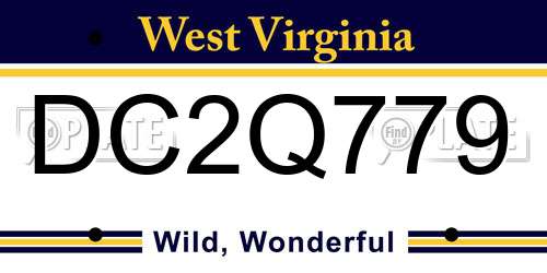 DC2Q779 West Virginia License Plate