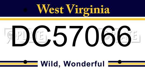 DC57066 West Virginia License Plate