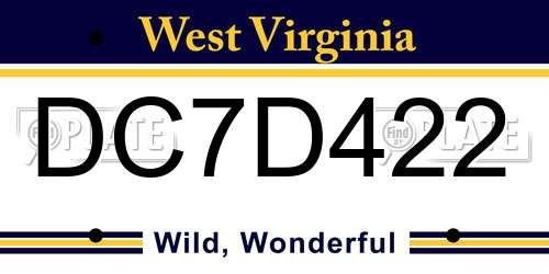 DC7D422 West Virginia License Plate