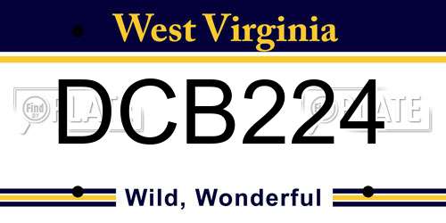 DCB224 West Virginia License Plate
