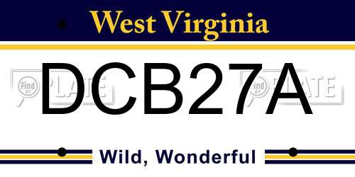 DCB27A West Virginia License Plate